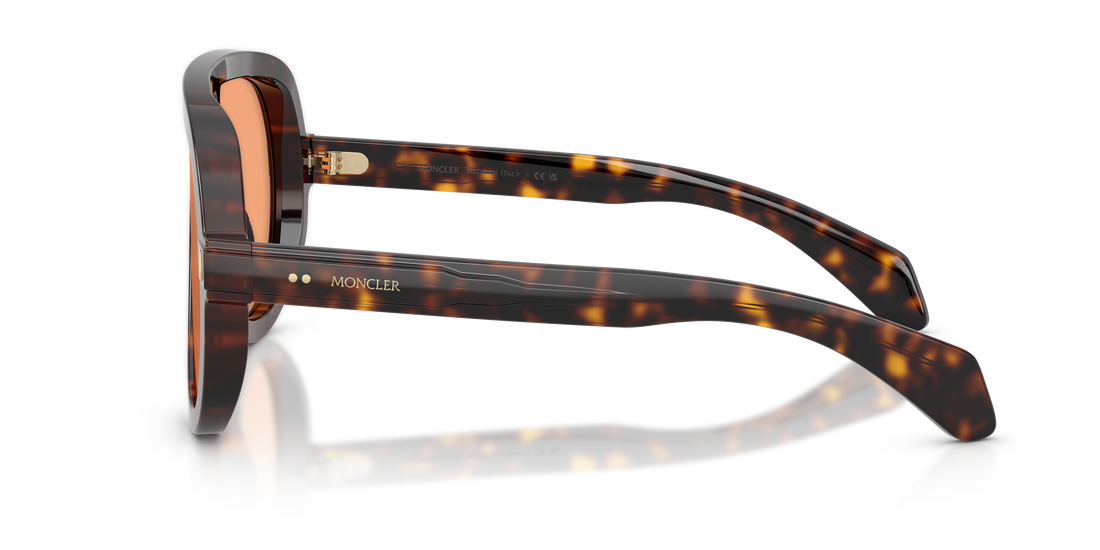 Lunettes de soleil moncler me6021u sunsette 300274 havana pilot unisex taille 30mm - Vue détaillée