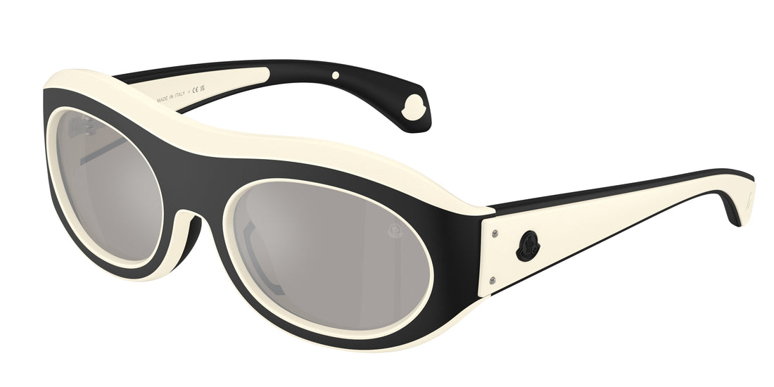 Lunettes de soleil moncler me8015u ramillon 50026g blanco oval unisex taille 54mm - Vue principale