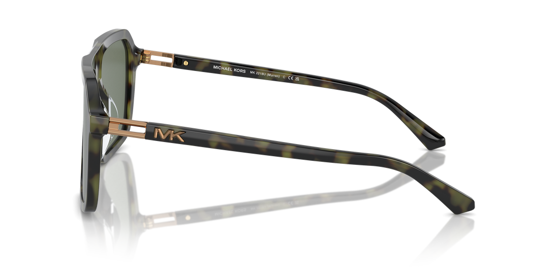 Occhiali da sole michael kors mk2218u murren 39433h verde square masculino taglia 58mm - Vista dettagliata