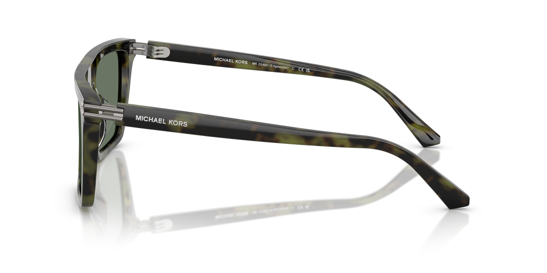 Occhiali da sole michael kors mk2249u edgewater 37053h verde square masculino taglia 55mm - Vista dettagliata