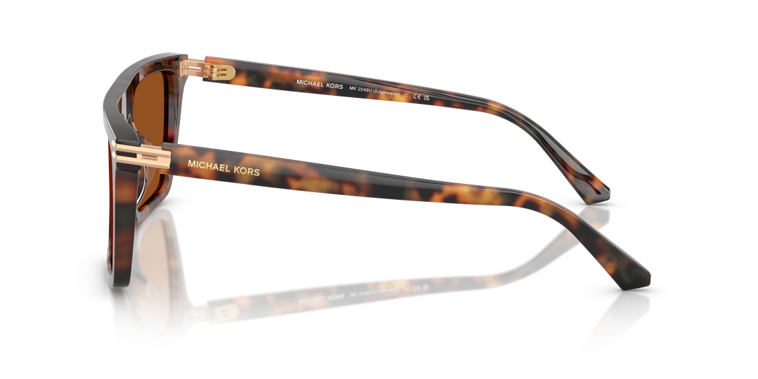 Occhiali da sole michael kors mk2249u edgewater 390473 havana square masculino taglia 55mm - Vista dettagliata