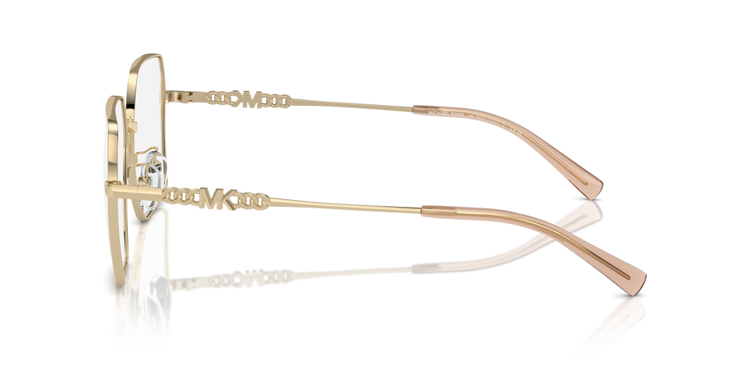 Óculos graduados michael kors mk3082d yunan 1014 dorado square femenino tamanho 55mm - Vista de detalhe