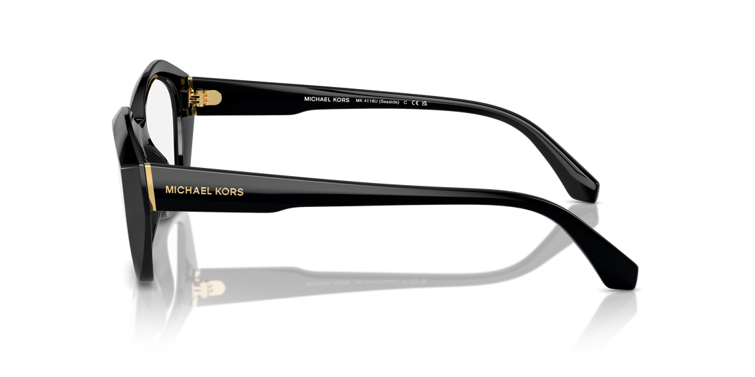 Óculos graduados michael kors mk4116u seaside 3005 negro irregular femenino tamanho 53mm - Vista de detalhe