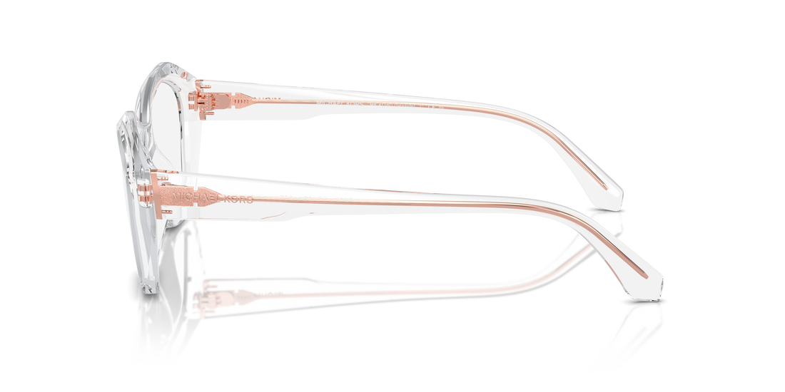 Óculos graduados michael kors mk4116u seaside 3015 transparente irregular femenino tamanho 53mm - Vista de detalhe