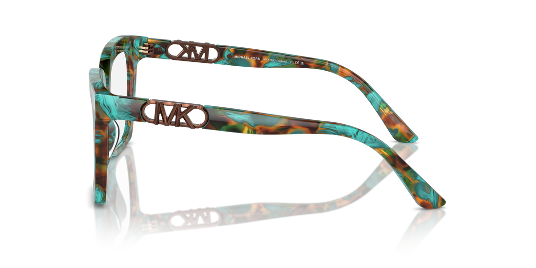 Óculos graduados michael kors mk4119u nassau 4000 verde square femenina tamanho 53mm - Vista de detalhe