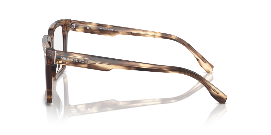 Óculos graduados michael kors mk4121u mosel 3977 marron square masculino tamanho 54mm - Vista de detalhe