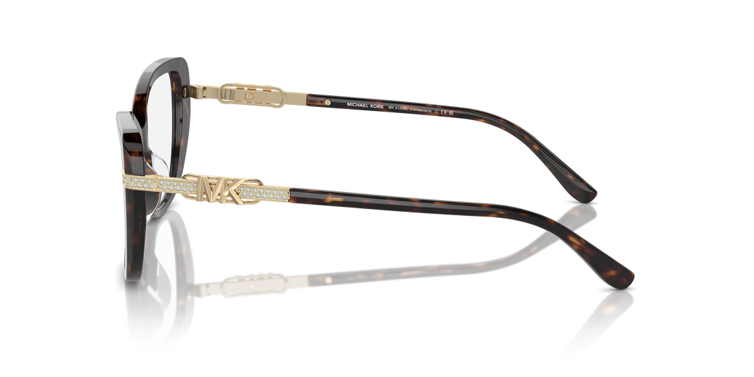 Óculos graduados michael kors mk4125bu formentera 3006 havana cat eye femenino tamanho 54mm - Vista de detalhe