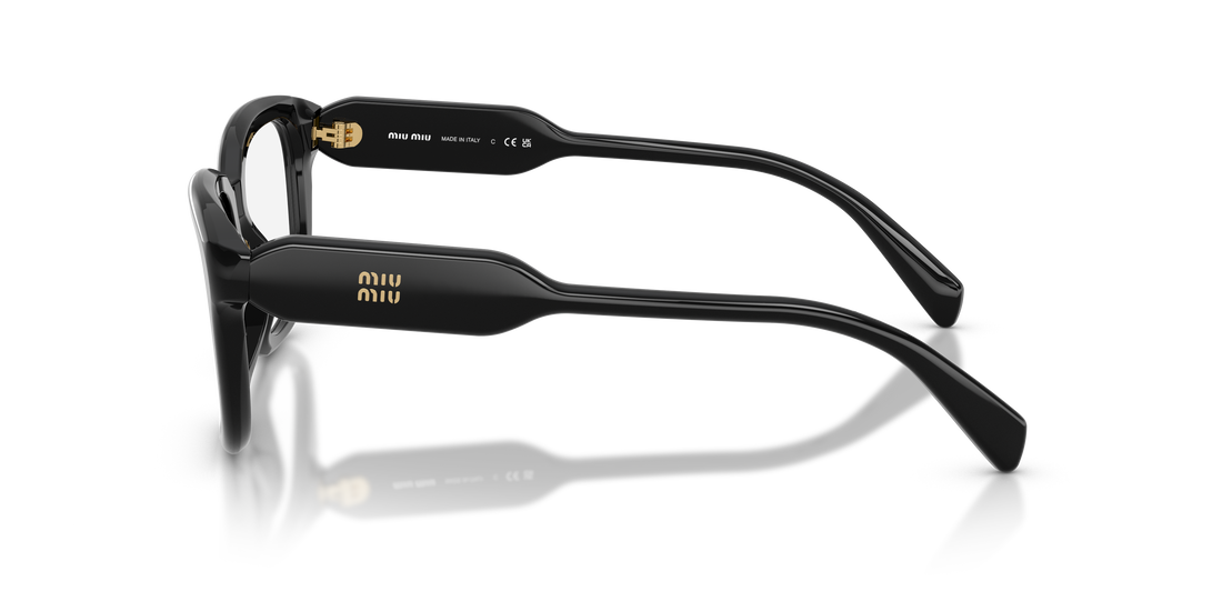 Óculos graduados miu miu mu 02zv 16k1o1 negro rectangular femenino tamanho 53mm - Vista de detalhe