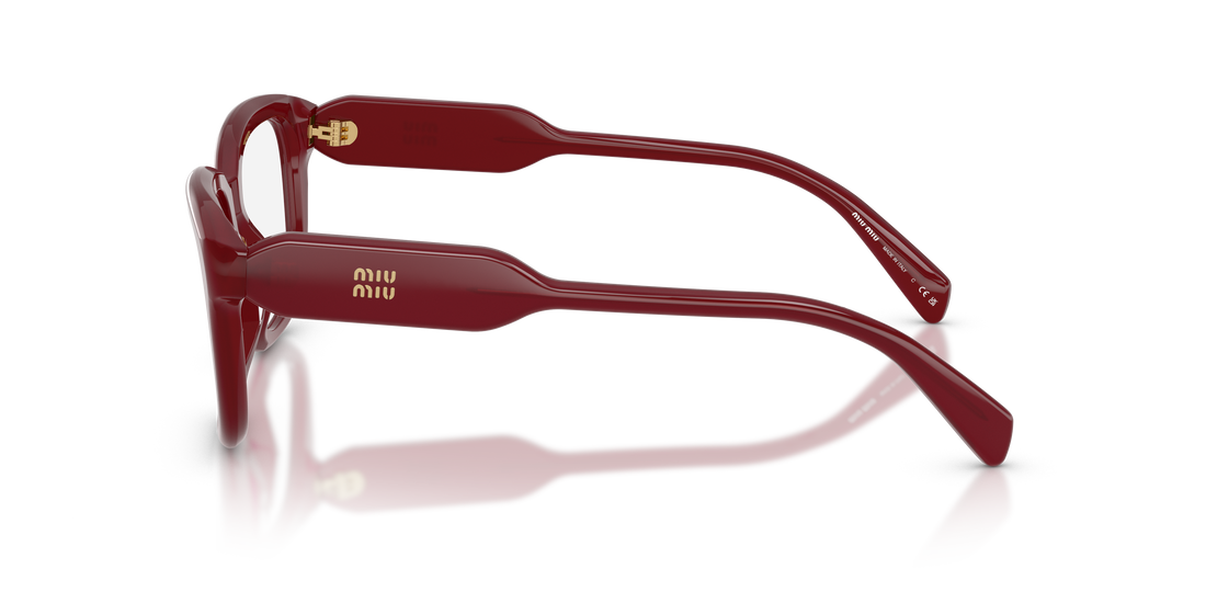 Óculos graduados miu miu mu 02zv 21i1o1 rojo rectangular femenino tamanho 53mm - Vista de detalhe