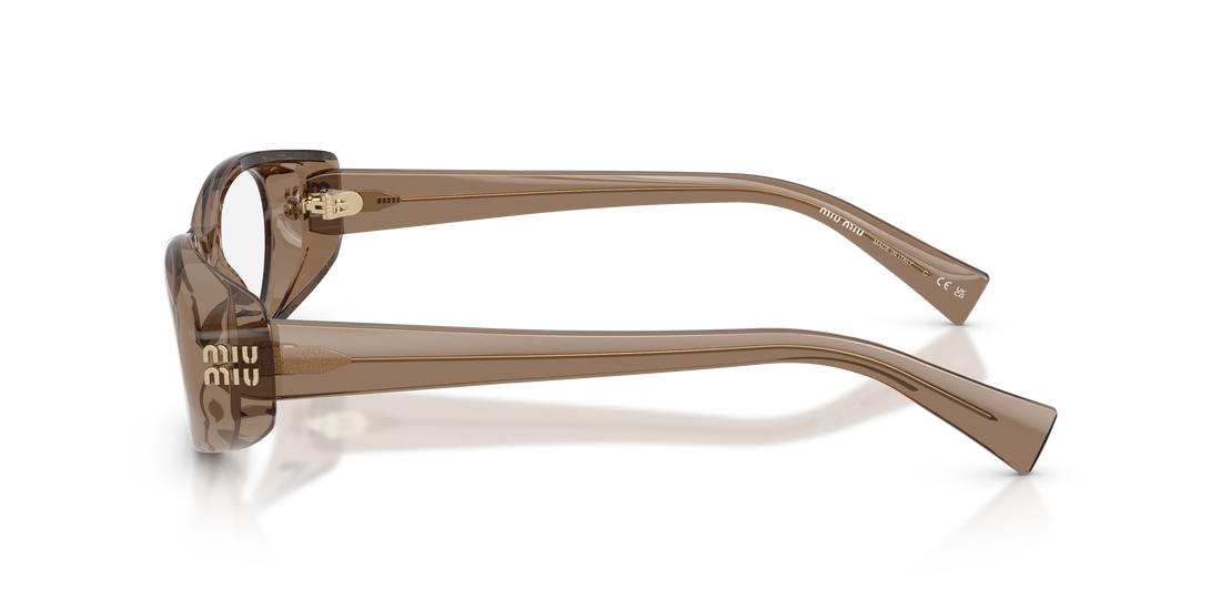 Óculos graduados miu miu mu 03zv 26m1o1 marron oval femenino tamanho 55mm - Vista de detalhe