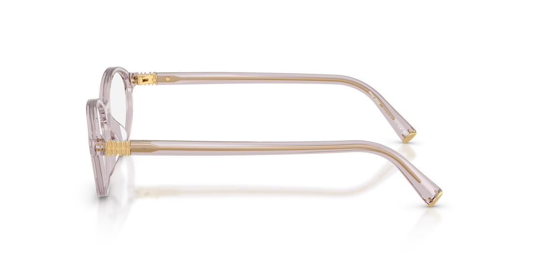 Óculos graduados miu miu mu 09xv 12w1o1 violeta oval femenino tamanho 53mm - Vista de detalhe