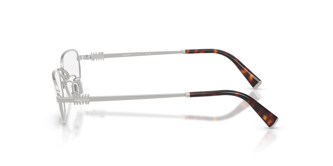 Occhiali da vista miu miu mu 52zv 1bc1o1 plateado irregular femenino taglia 53mm - Vista dettagliata