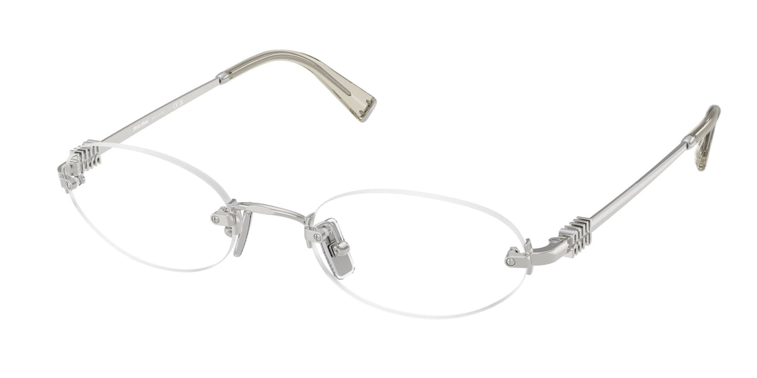 Occhiali da vista miu miu mu 53wv 1bc1o1 plateado oval femenino taglia 51mm - Vista principale