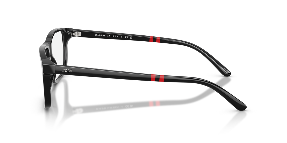 Prescription glasses polo ph2296 5001 negro rectangular masculino size 55mm - Detailed view