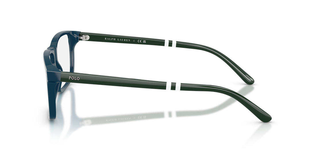 Prescription glasses polo ph2296 5465 azul rectangular masculino size 55mm - Detailed view