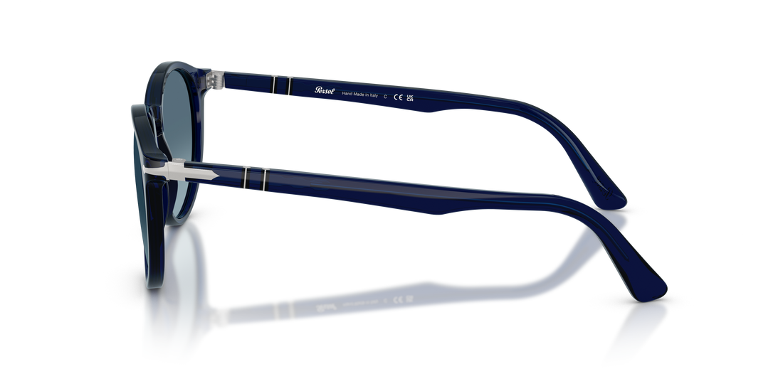 Óculos de sol persol po3152s 181/q8 azul round masculino tamanho 52mm - Vista de detalhe