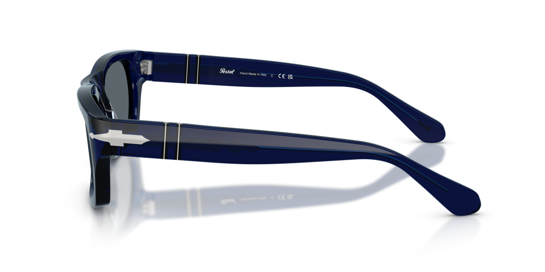 Óculos de sol persol po3398s 181/r5 azul rectangular unisex tamanho 58mm - Vista de detalhe