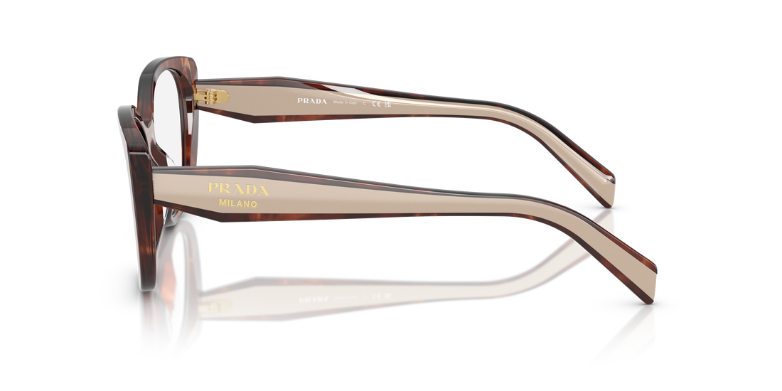 Occhiali da vista prada pr b04v 07r1o1 marrón cat eye femenino taglia 51mm - Vista dettagliata