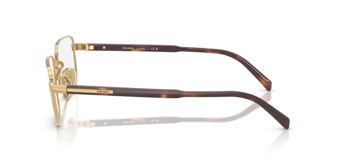 Occhiali da vista prada pr b51v 5ak1o1 oro rectangular masculino taglia 55mm - Vista dettagliata