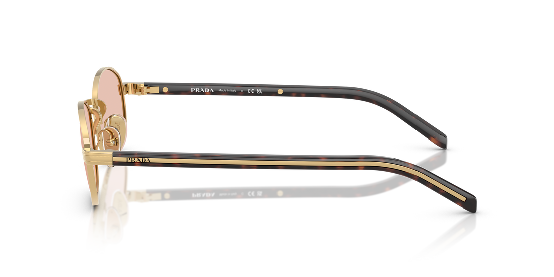 Óculos de sol prada pr b53s 5ak50v dorado oval femenino tamanho 52mm - Vista de detalhe