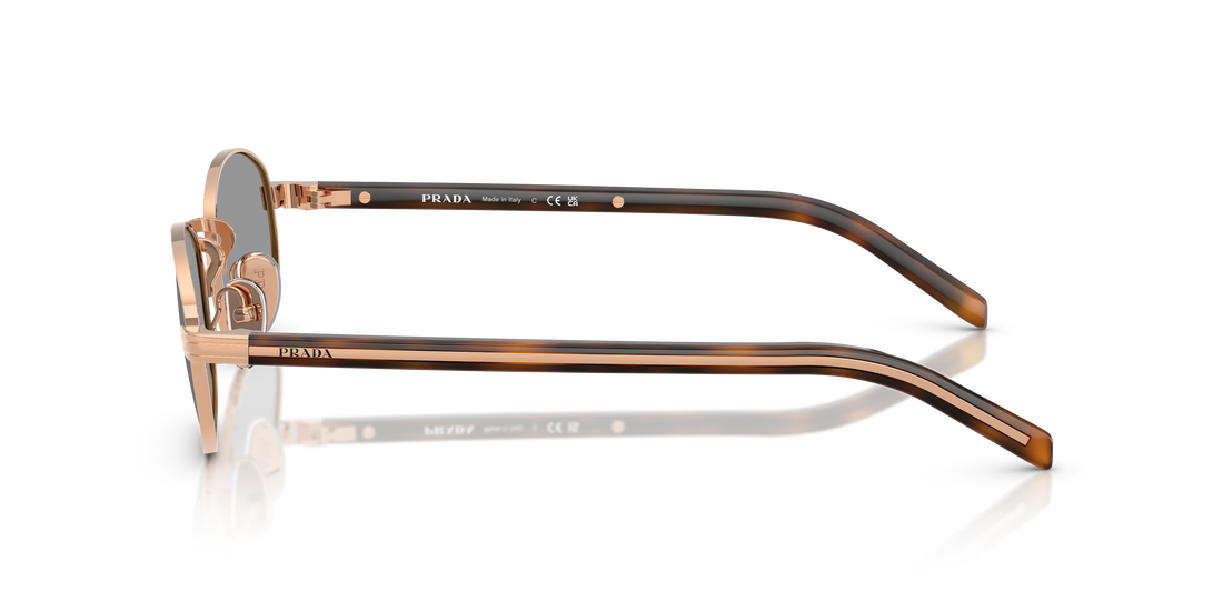 Óculos de sol prada pr b53s svf50q dorado oval femenino tamanho 52mm - Vista de detalhe