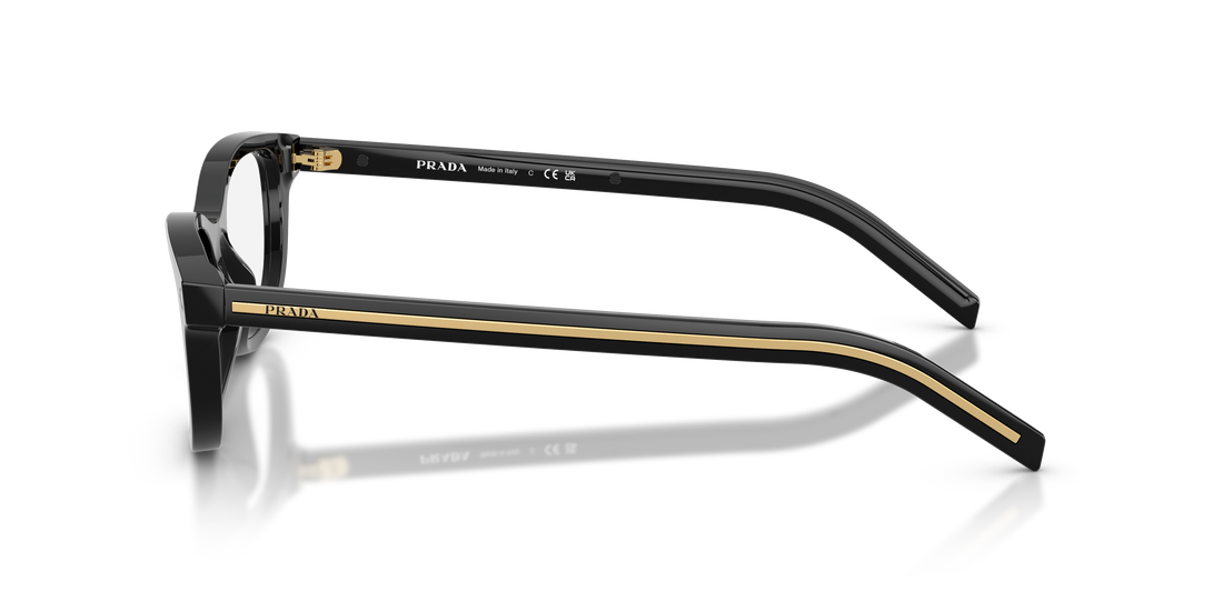 Óculos graduados prada pr d01vu 16k1o1 negro oval femenino tamanho 50mm - Vista de detalhe