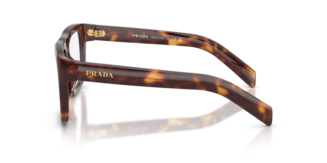 Óculos graduados prada pr d02v 15w1o1 havana rectangular masculino tamanho 52mm - Vista de detalhe
