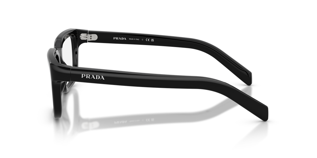 Óculos graduados prada pr d04v 16k1o1 negro pillow femenino tamanho 54mm - Vista de detalhe