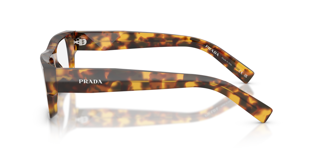 Occhiali da vista prada pr d06v 14l1o1 havana rectangular masculino taglia 53mm - Vista dettagliata