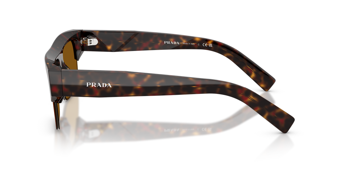 Óculos de sol prada pr d12su 17n20v havana rectangular masculino tamanho 55mm - Vista de detalhe