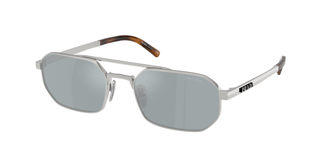 Óculos de sol prada pr d53s 1bc40x plateado irregular masculino tamanho 55mm - Vista principal