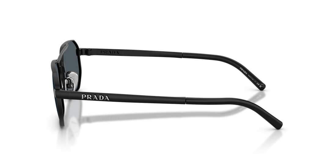 Óculos de sol prada pr d53s 7ab70b negro irregular masculino tamanho 55mm - Vista de detalhe