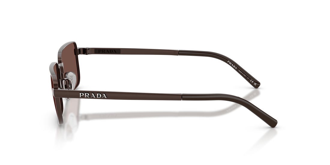 Óculos de sol prada pr d54s 22j80t marron rectangular masculino tamanho 55mm - Vista de detalhe