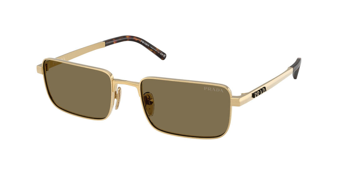 Óculos de sol prada pr d54s 24j90f dorado rectangular masculino tamanho 55mm - Vista principal