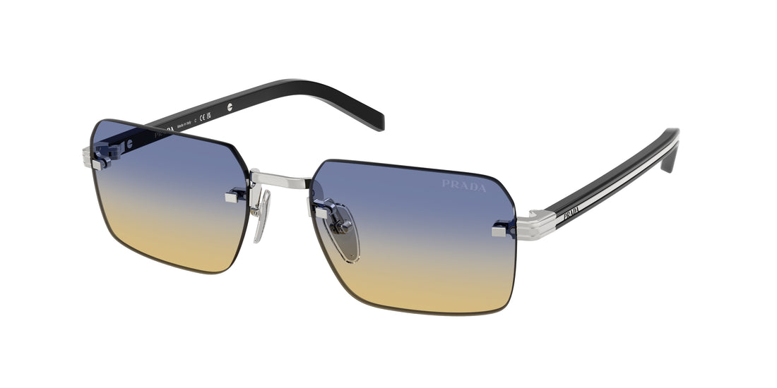 Óculos de sol prada pr d55s 1bc50e plateado rectangular masculino tamanho 55mm - Vista principal