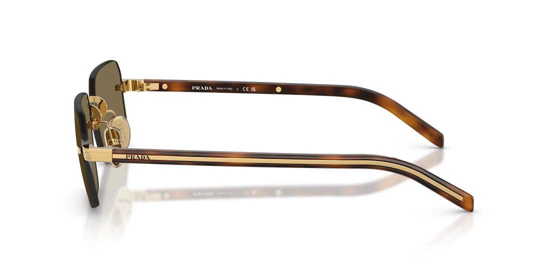 Óculos de sol prada pr d55s 5ak90f dorado rectangular masculino tamanho 55mm - Vista de detalhe