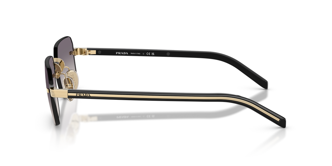 Óculos de sol prada pr d55s zvn60w dorado rectangular masculino tamanho 55mm - Vista de detalhe