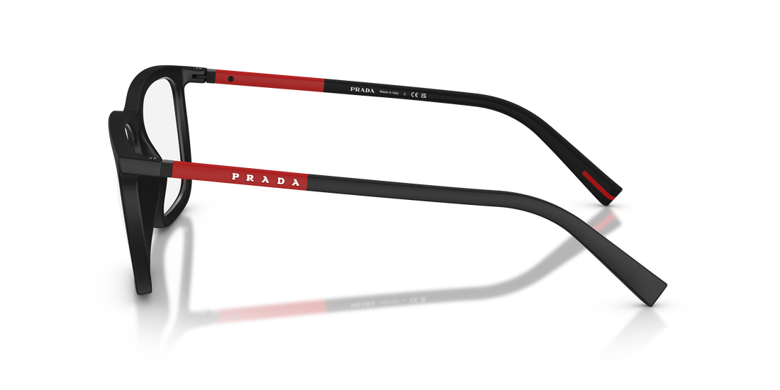 Óculos graduados prada linea rossa ps 01sv dg01o1 negro pillow masculino tamanho 56mm - Vista de detalhe