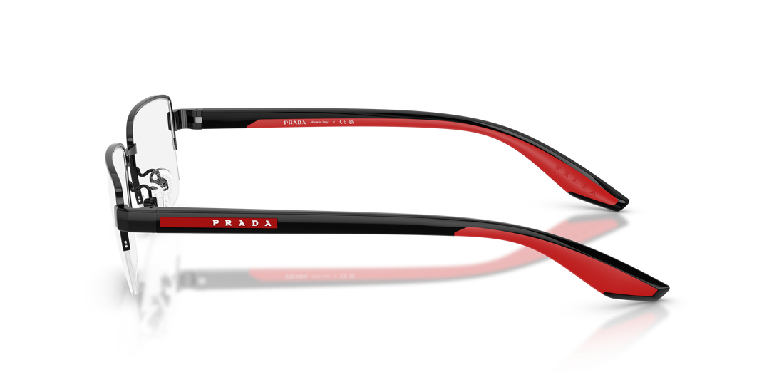 Óculos graduados prada linea rossa ps 51sv 1ab1o1 negro pillow masculino tamanho 56mm - Vista de detalhe