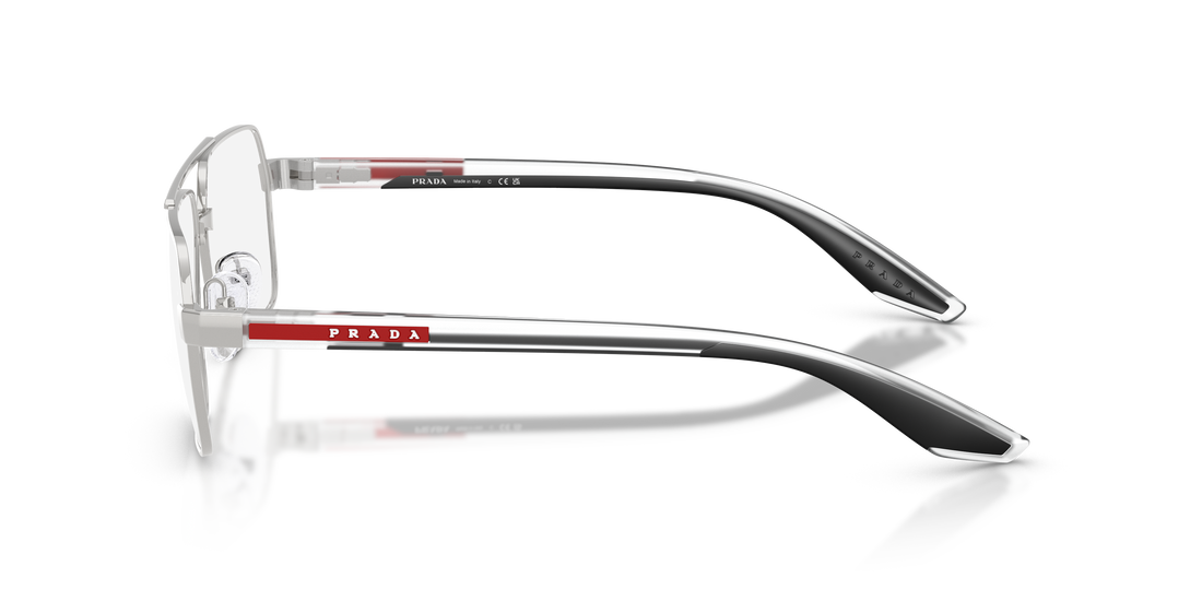 Gafas graduadas prada linea rossa ps 51tv 1bc1o1 plateado rectangular masculino talla 59mm - Vista de detalle
