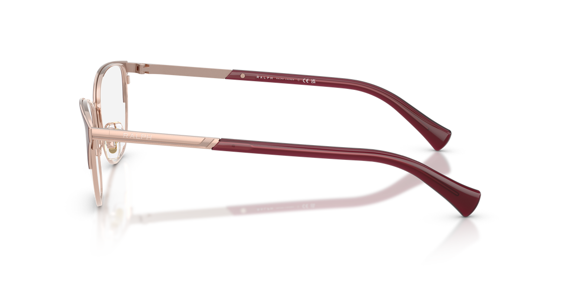 Óculos graduados ralph ra6055 9365 violeta cat eye femenino tamanho 54mm - Vista de detalhe