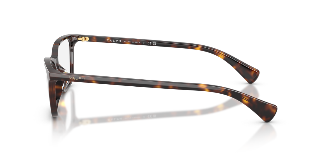 Óculos graduados ralph ra7187u 5003 havana rectangular femenino tamanho 55mm - Vista de detalhe