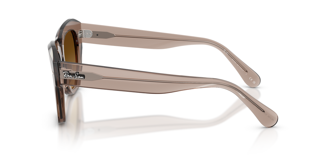 Sunglasses ray-ban rb2186 state street 682785 marron square unisex size 49mm - Detailed view