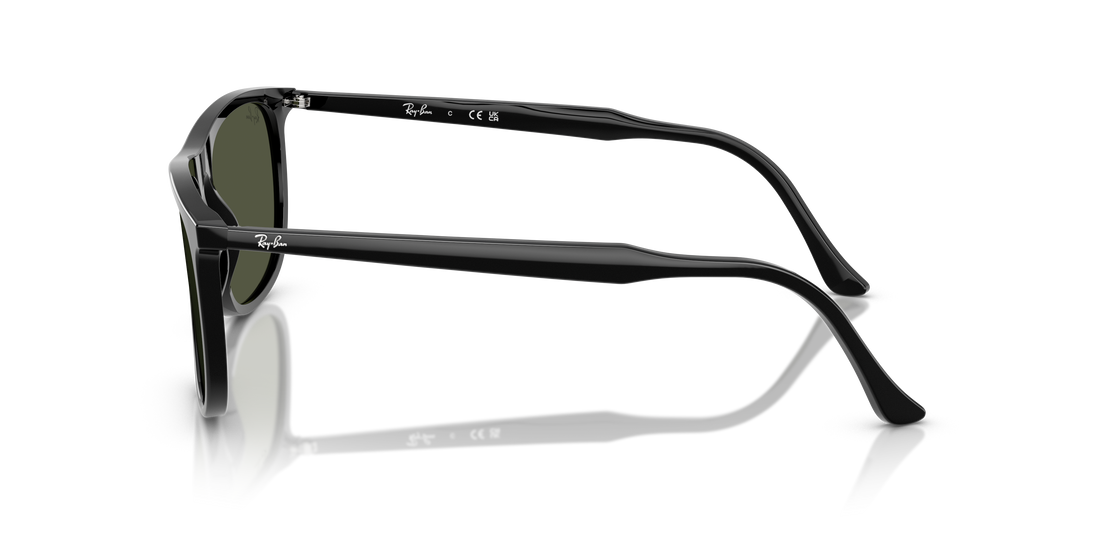 Óculos de sol ray-ban rb2216 901/31 negro rectangular unisex tamanho 61mm - Vista de detalhe
