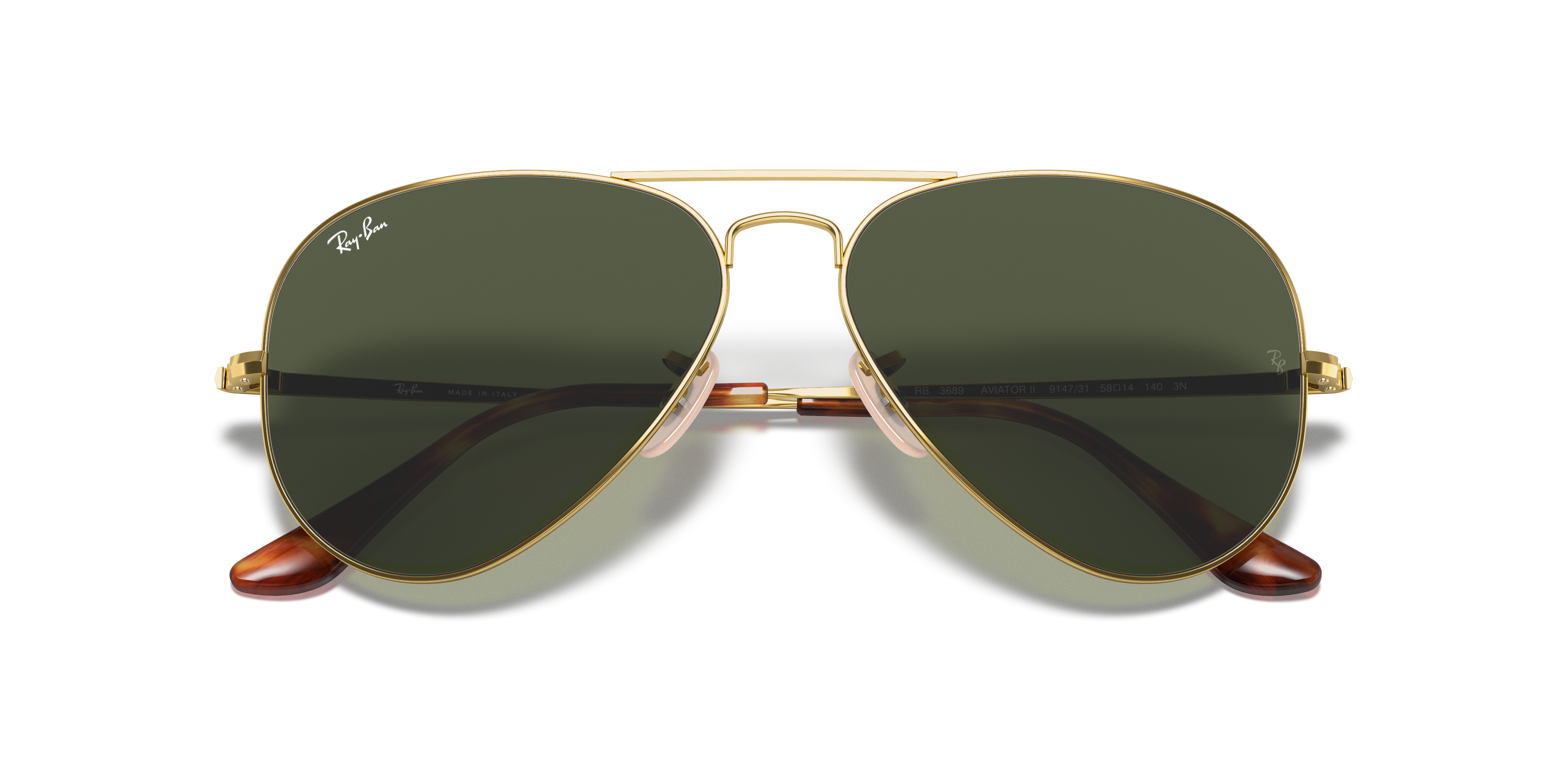 RAY-BAN RB3689 AVIATOR METAL II 914731 58