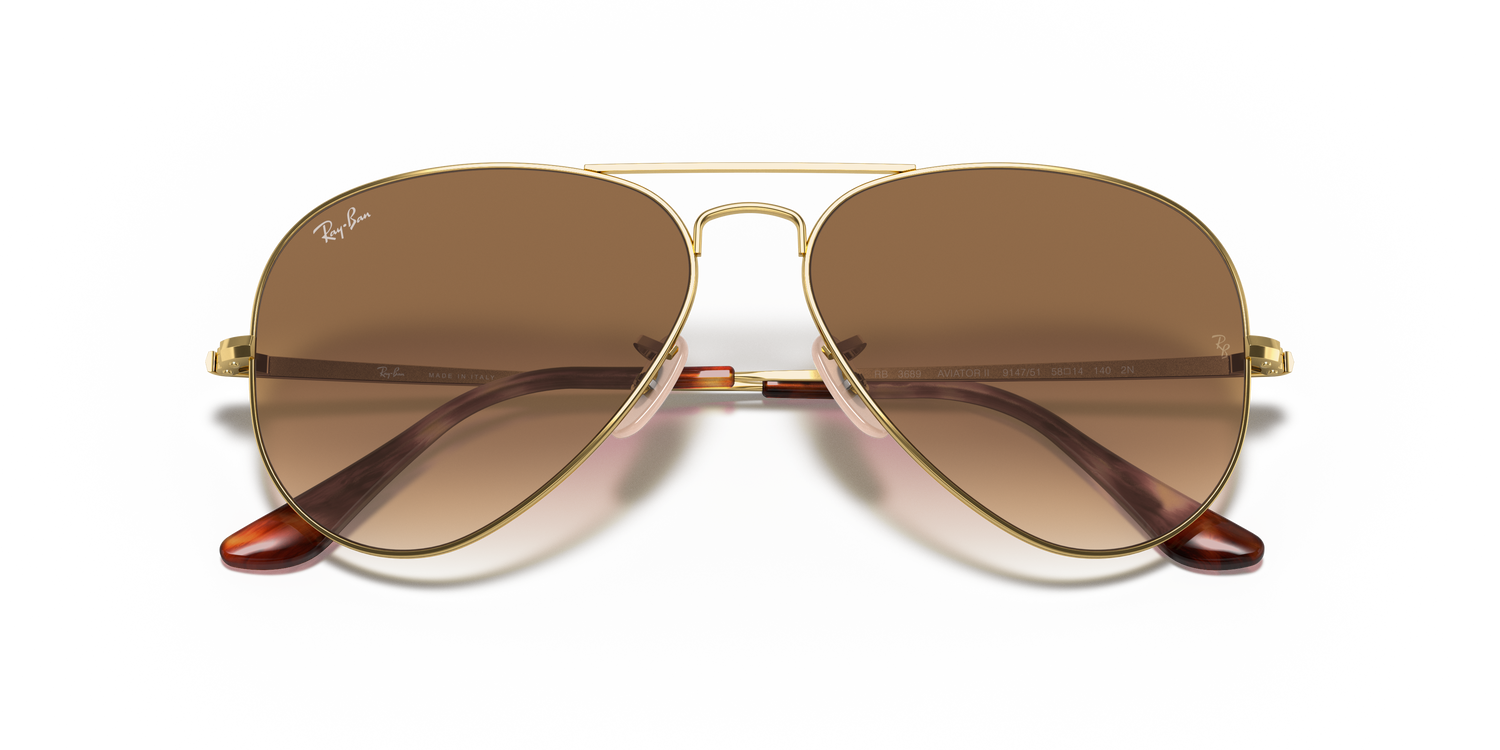 RAY-BAN RB3689 AVIATOR METAL II 914751 58