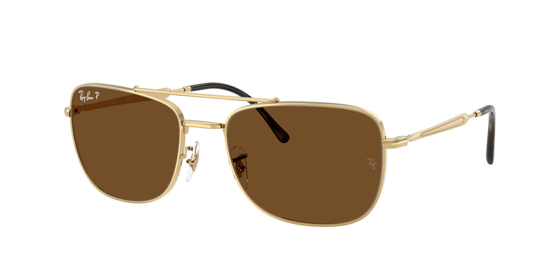 Óculos de sol ray-ban rb3755 001/57 oro rectangular unisex tamanho 59mm - Vista principal