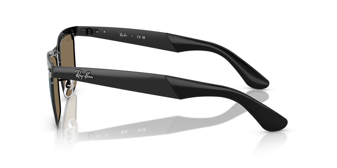 Óculos de sol ray-ban rb3875 wayfarer deluxe 002/8o negro square unisex tamanho 53mm - Vista de detalhe