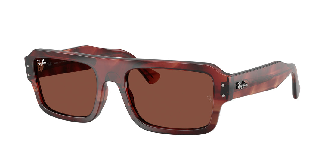 Óculos de sol ray-ban rb4454 flacko 1452c5 rojo rectangular unisex tamanho 56mm - Vista principal