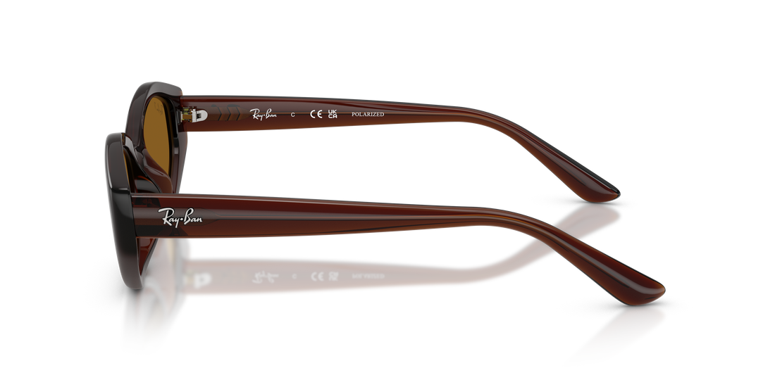 Sunglasses ray-ban rb4473d 714/83 marron irregular unisex size 56mm - Detailed view